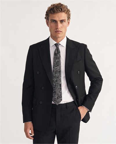 Chalire Double-Breasted Suit Black