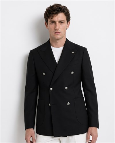 Drake Double-Breasted Jacket Black