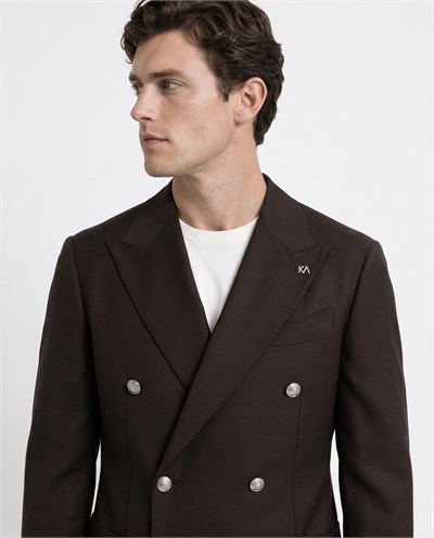 Drake Double-Breasted Jacket Brown