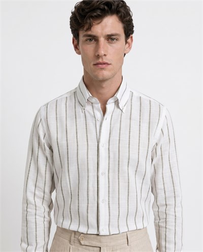 Enzo Collared Shirt Khaki