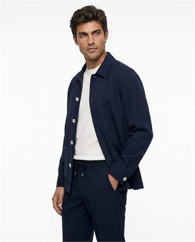 Matteo Shirt Jacket Navy