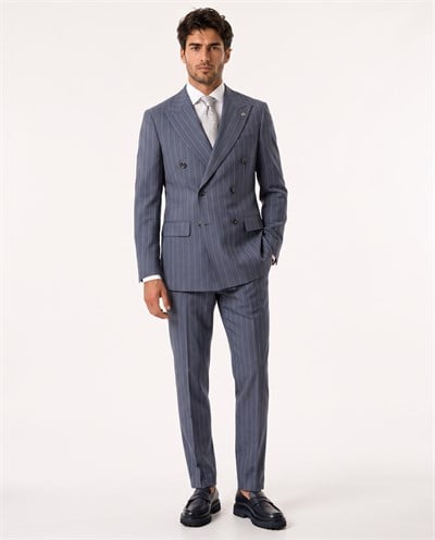 Paganini Double-Breasted Suit Blue