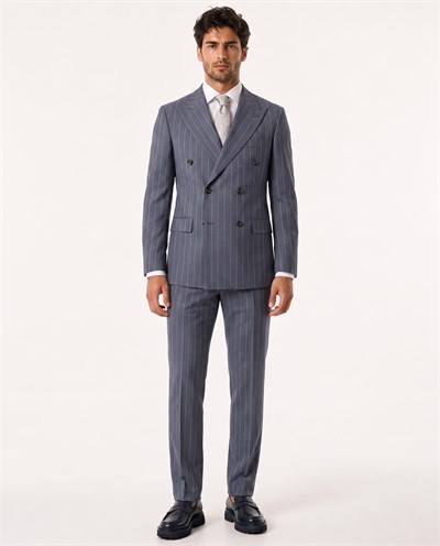 Paganini Double-Breasted Suit Blue