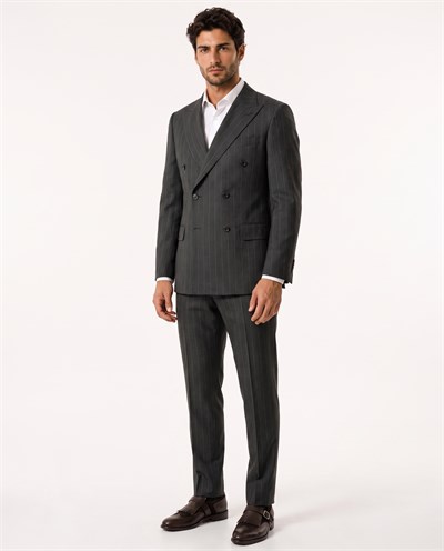 Paganini Double-Breasted Suit Khaki