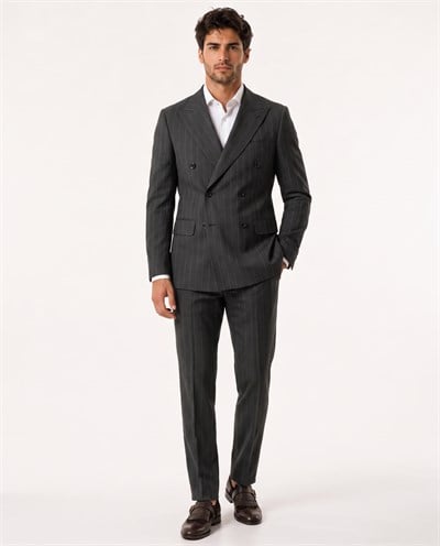 Paganini Double-Breasted Suit Khaki
