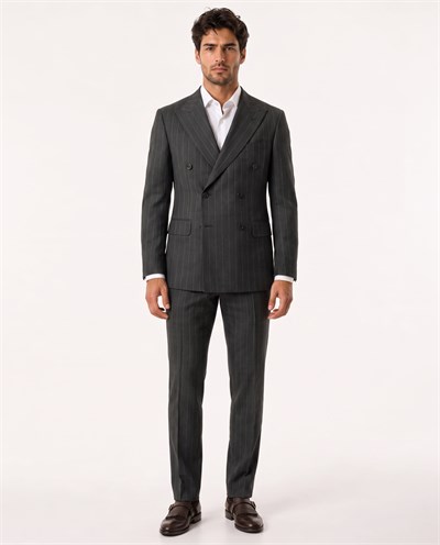 Paganini Double-Breasted Suit Khaki