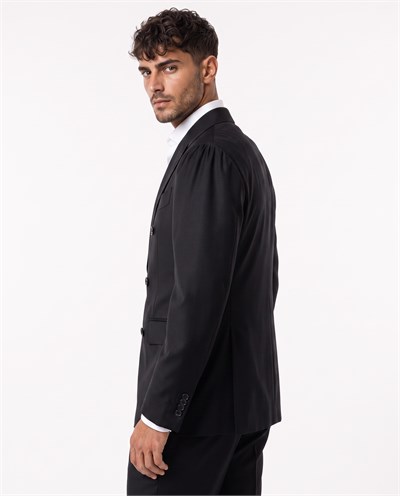 Paris  Double-Breasted Suit Black