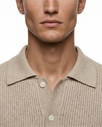 Refined Triko T-Shirt Bej