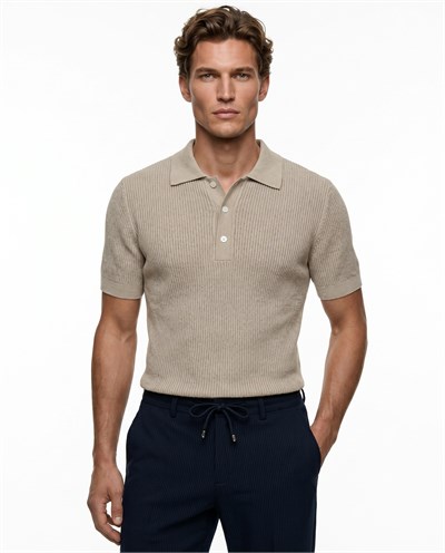 Refined Triko T-Shirt Bej