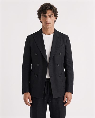 Soft Prive  Double-Breasted Jacket Black