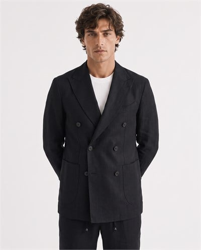 Soft Prive  Double-Breasted Jacket Black