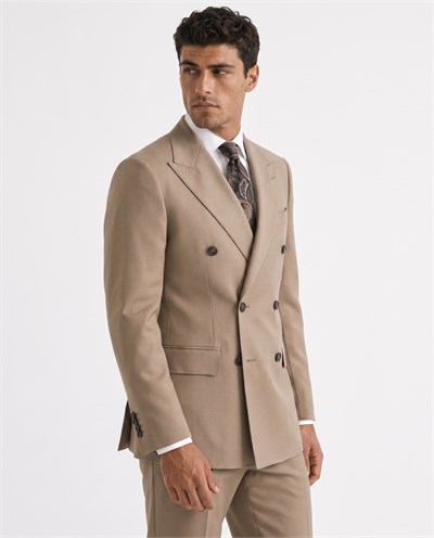Yeseva One Double-Breasted Suit  Milky Brown