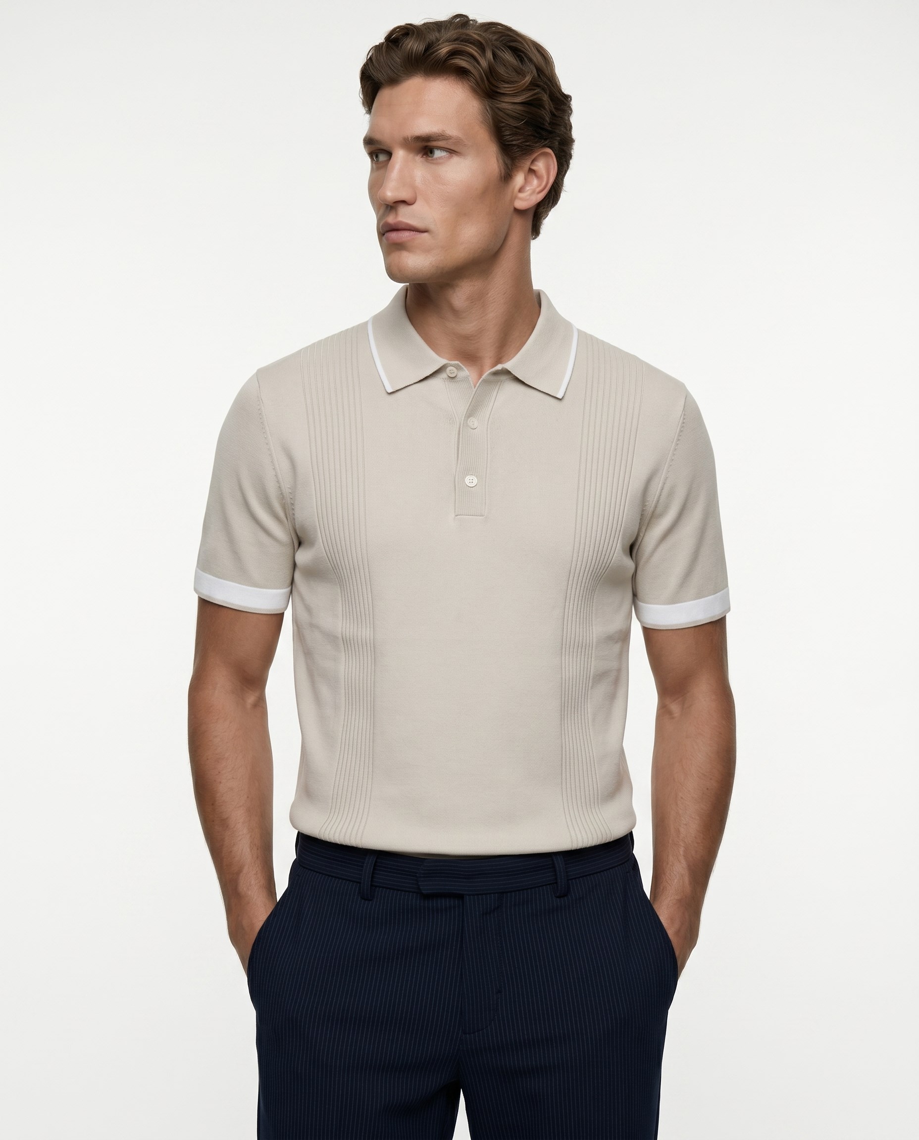Bellagio Polo Knit T-Shirt Bej