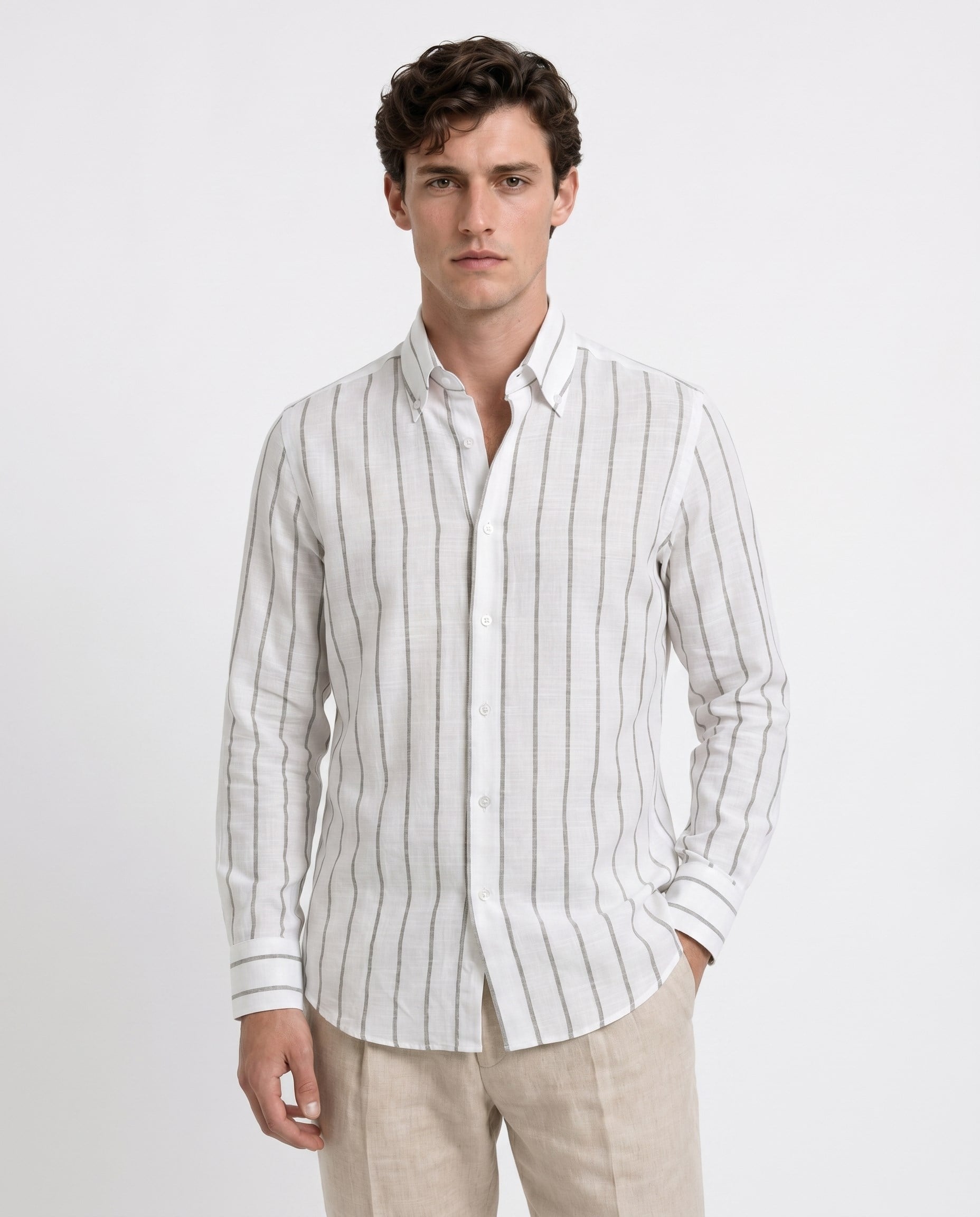 Enzo Collared Shirt Khaki