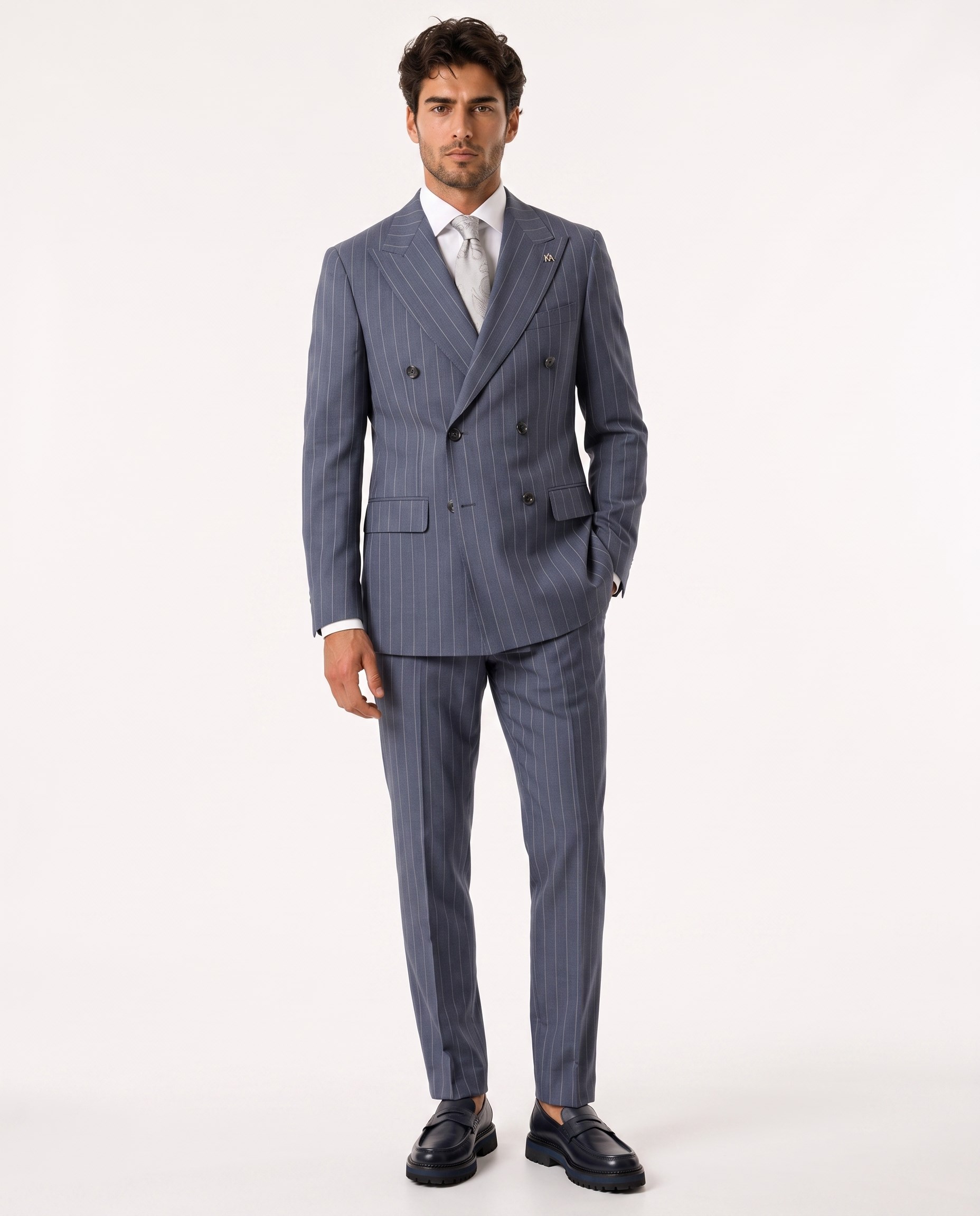 Paganini Double-Breasted Suit Blue