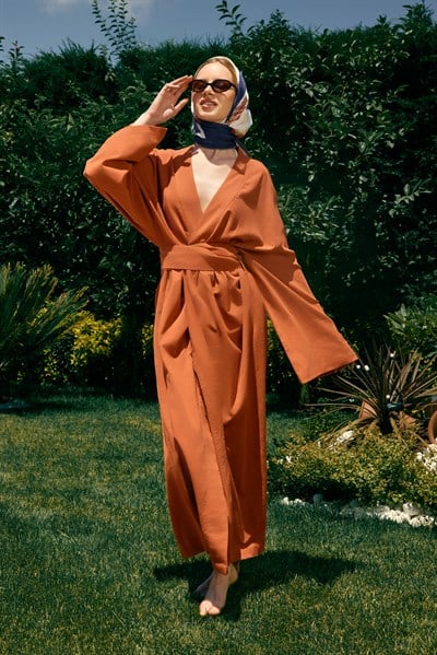 Natura %100 Pamuklu Uzun Kimono
