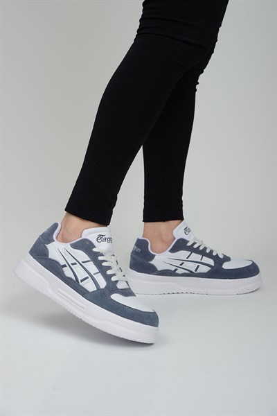 3128 İndigo Mavi Gerçek Deri Ultra Hafif Kaymaz Rahat Günlük Sneaker Ayakkabı