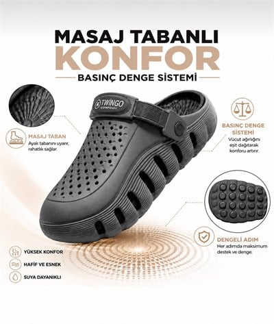 Comfort Unisex Basınç Denge Sistemli Masaj Tabanlı Ortopedik Günlük ,Plaj ve Hastane Terliği