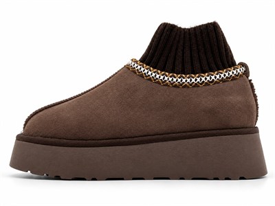 Look Life İçi Peluş Kürklü Süet Ultra Mini Platform Trikolu Taban Bot