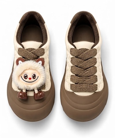 Look Life Kalın Tabanlı Pelüş Figürlü Sneaker Ayakkabı