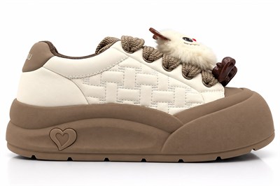 Look Life Kalın Tabanlı Pelüş Figürlü Sneaker Ayakkabı