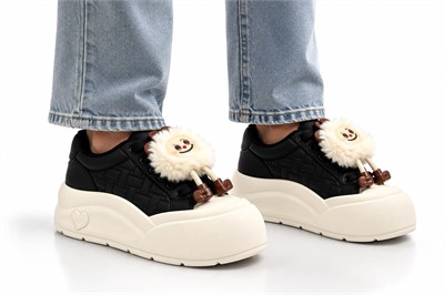 Look Life Kalın Tabanlı Pelüş Figürlü Sneaker Ayakkabı