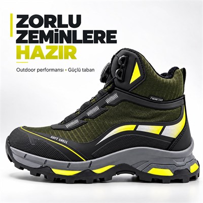 Look Life Twin-Pro Otomatik Tokalı Su İtici özellikli Kaymaz Taban Outdoor Trekking Botu