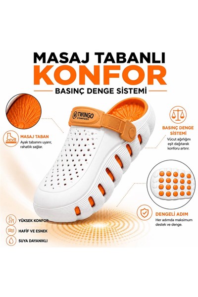 Premium Comfort Unisex Ortopedik Günlük, Masaj Tabanlı Basınç Denge Sistemli Plaj ve Hastane Terliği