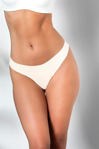 3LÜ PAKET DİKİŞSİZ, İZ YAPMAZ, LAZER KESİM, STRİNG KÜLOT EKRU (MGP21262)