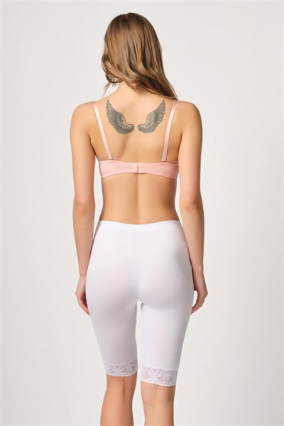 Beyaz MI Emay 3004 Soft Uzun Paça Dantel Boxer