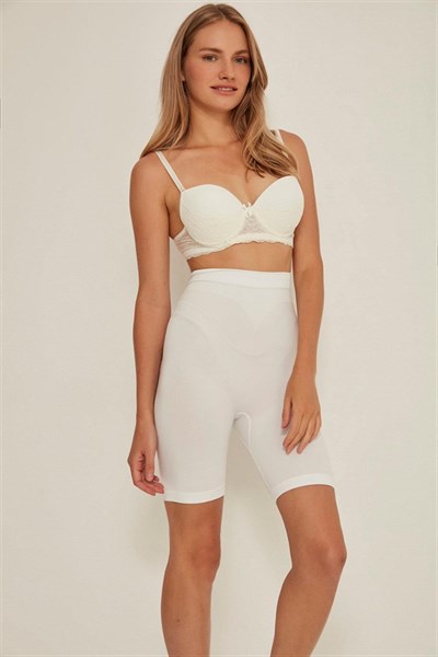 Beyaz MI Emay 3005 Soft Uzun Paçalı Boxer Korse
