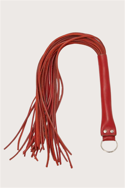 Deri Fantezi Harness Kırmızı Kırbaç