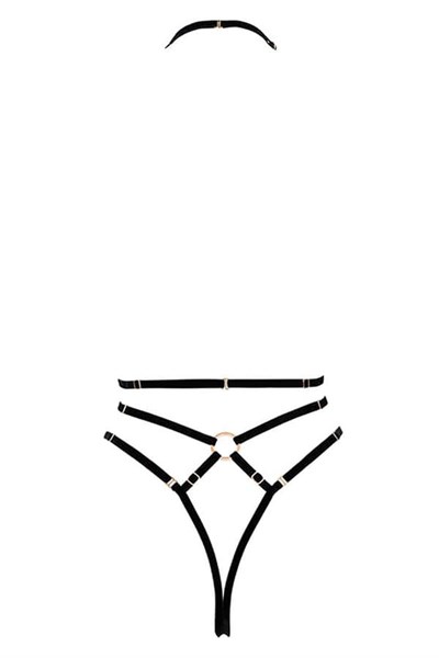 Göğüs Detaylı Fantezi Siyah Harness