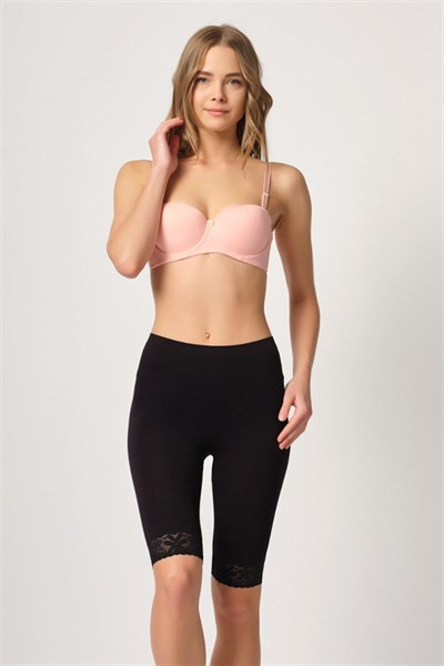 Siyah MI Emay 3004 Soft Uzun Paça Dantel Boxer