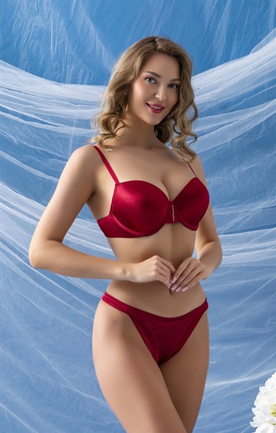 SÜTYEN VE SLİP KÜLOT TAKIM BORDO (MGP32211)