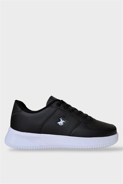 Unisex AirForce Faylon Taban Spor Sneaker Ayakkabı SİYAH - BEYAZ