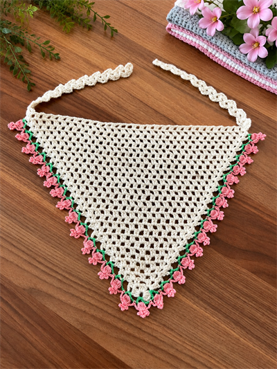 Bahar Çiçeği El Örgüsü Bandana