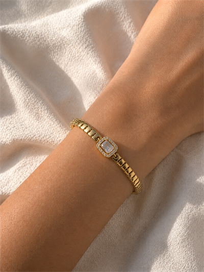Zarafet Taşlı Gold Bileklik