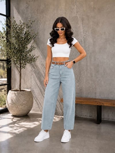 Yüksek Bel Ballon Fit Jeans