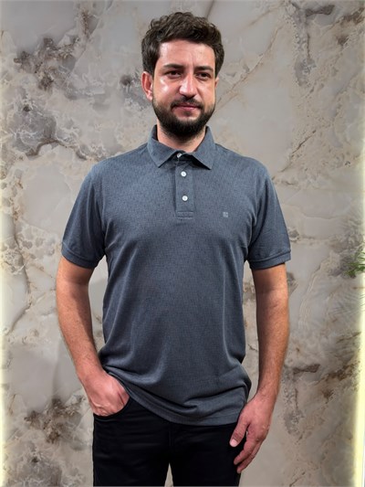 ERKEK FÜME DESENLİ POLO YAKA TİŞÖRT
