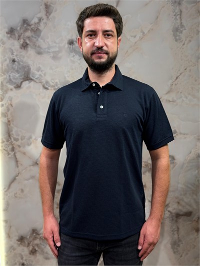 ERKEK LACİVERT DESENLİ POLO YAKA TİŞÖRT