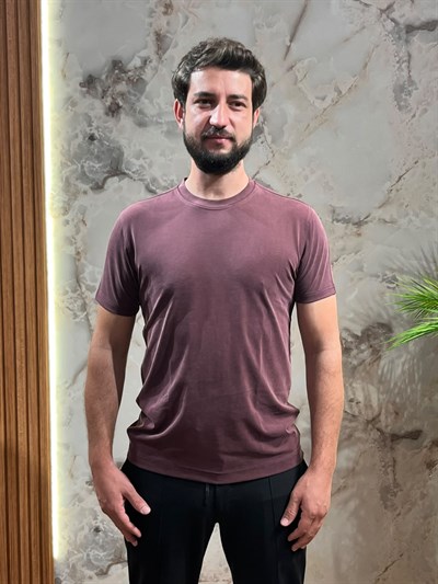 ERKEK PREMİUM BASİC BİSİKLET YAKA TİŞÖRT BORDO