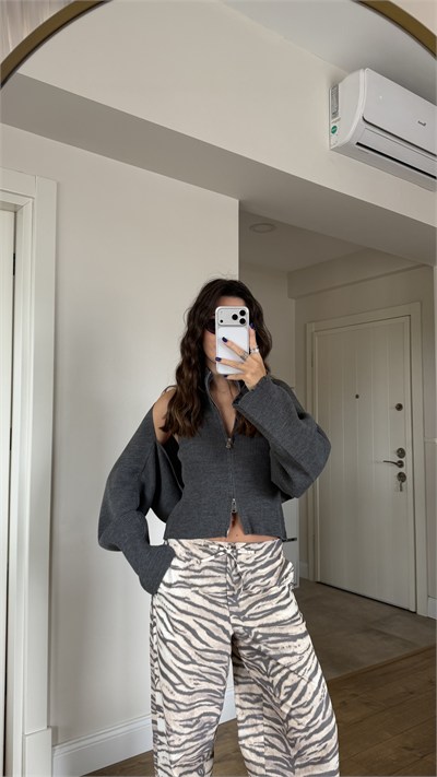 FERMUARLI BOLERO DETAYLI 2'Lİ TRİKO BLUZ
