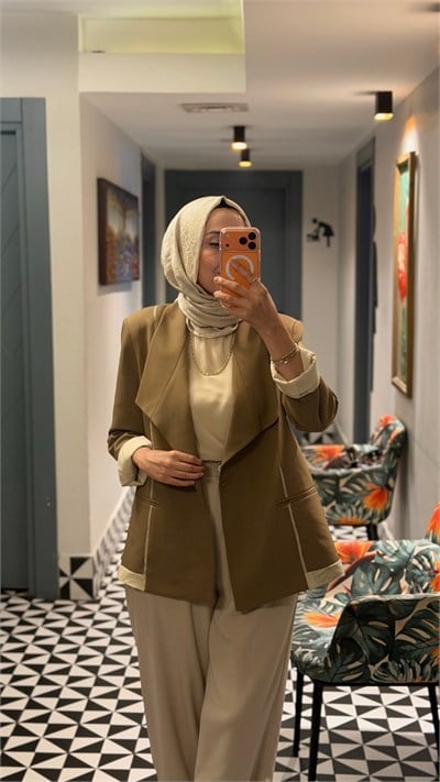 Tasarım Blazer -Vizon