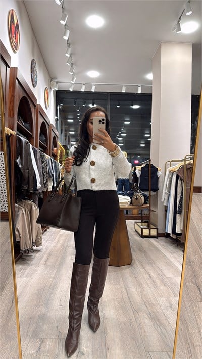 ÇELİK KUMAŞ BİNİCİ TAYT PANTOLON-KAHVE