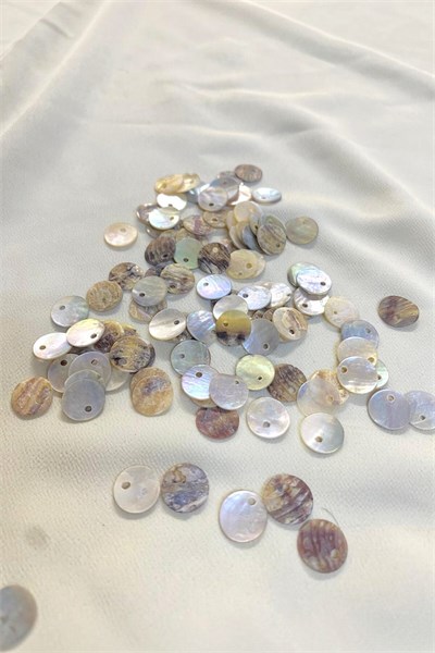 10 mm Yandan Delikli Düğme Doğal Taş (20 Adet)
