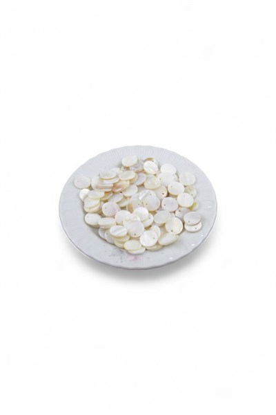 10 mm Yandan Delikli Krem Boncuk (40 Adet)