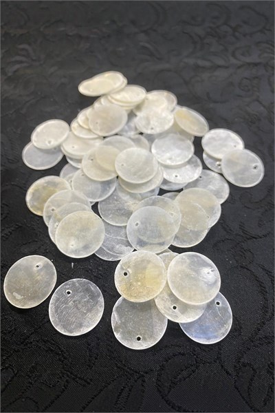 20 mm Yandan Delikli Doğaltaş Çanta Pulu (30 Adet 16 Gram)