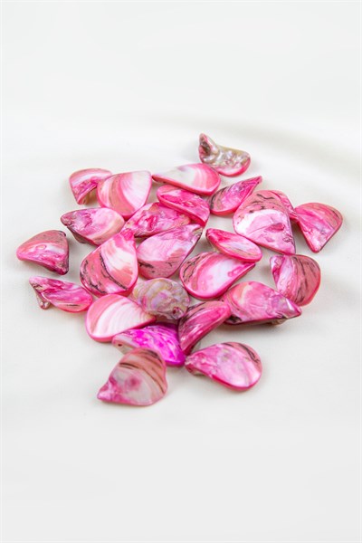 28-32 mm Fil Kulağı Modeli Tek Delikli Pembe Doğal Taş Boncuk Takı, Aksesuar Malzeme (5 Adet)