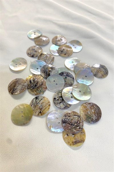 32 Boy 20 mm Çift Delikli Düğme Doğal Taş (20 Adet)